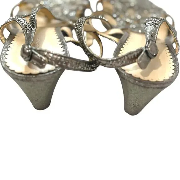Charter Club Sparkly Silver Wedge Sandals - Size 9M Heels - Excellent Condition - Picture 6 of 9